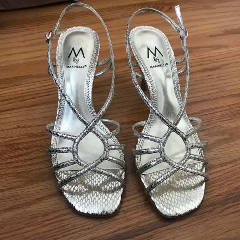 M by Marinelli gold strappy heels sandals